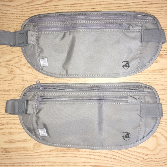 New Gray Belt Wallet RFID Blocking Soft Fit to 38” Traveling Concerts Etc - Picture 4 of 7